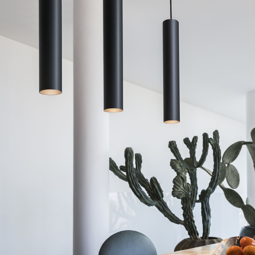 Ideal Lux - LED-pendel på kabel LOOK 1xGU10/7W/230V CRI 90 Ø 6 cm svart