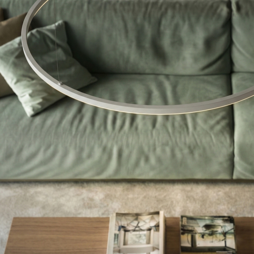 Ideal Lux - Dimbar LED-pendellampa med kabel ORACLE SLIM LED/77W/230V 3000K CRI 90 Ø150 cm vit