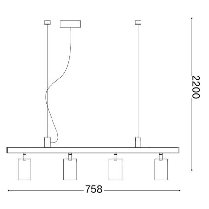 Ideal Lux - LED-pendel på vajer DYNAMITE 4xGU10/7W/230V CRI 90 vit