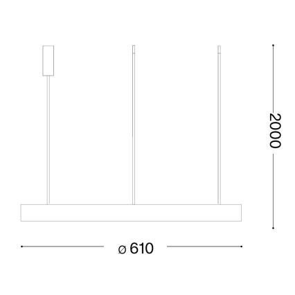 Ideal Lux - LED-pendel på vajer GEMINI LED/47W/230V 2700K Ø 61 cm CRI 90 mässing