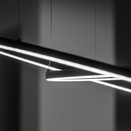 Ideal Lux - LED dimbar takpendel på vajer ORACLE SLIM LED/42W/230V 3000K CRI 90 Ø 90 cm svart