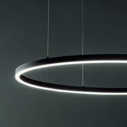 Ideal Lux - LED dimbar takpendel på vajer ORACLE SLIM LED/42W/230V 3000K CRI 90 Ø 90 cm svart