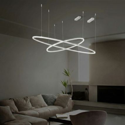 Ideal Lux - LED-pendel på vajer ORACLE SLIM LED/29W/230V 2700K CRI 90 Ø 50 cm vit