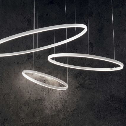 Ideal Lux - LED-pendel på vajer ORACLE SLIM LED/29W/230V 2700K CRI 90 Ø 50 cm vit