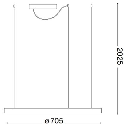 Ideal Lux - LED-hänglampa på vajer ORACLE SLIM LED/37W/230V 3000K CRI 90 Ø 70 cm vit