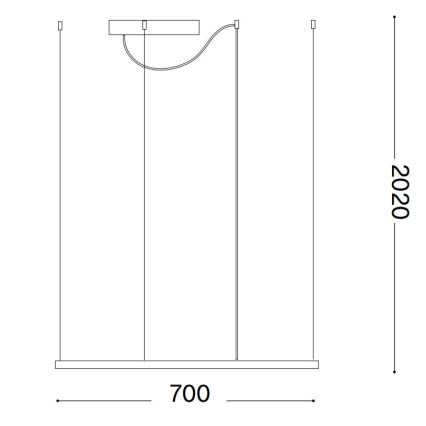 Ideal Lux - LED-hänglampa med vajer ORACLE SLIM LED/44W/230V 3000K CRI 90 70x70 cm svart