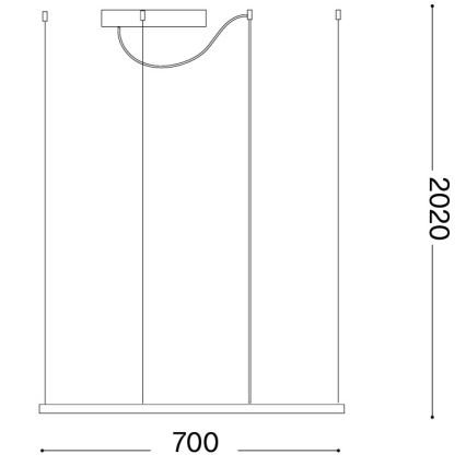 Ideal Lux - LED-pendellampa på vajer ORACLE SLIM LED/44W/230V 3000K CRI 90 70x70 cm guldfärgad