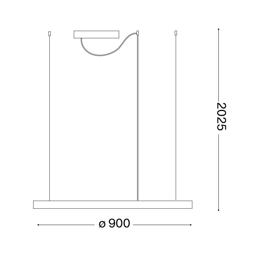 Ideal Lux - LED-pendel med kabel ORACLE SLIM LED/53W/230V 2700K CRI 90 Ø 90 cm vit