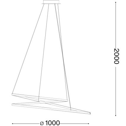 Ideal Lux - LED-pendel på vajer OZ LED/75W/230V Ø 100 cm CRI 90 guld