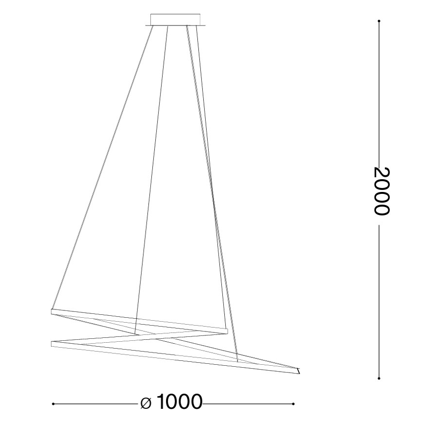 Ideal Lux - LED-pendel på vajer OZ LED/75W/230V Ø 100 cm CRI 90 guld