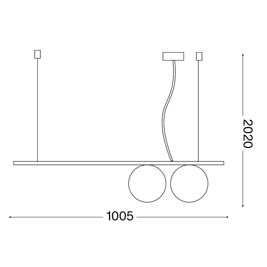 Ideal Lux - LED-pendel på vajer PERLINE 2xG9/3W/230V guld