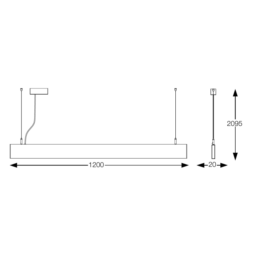 Ideal Lux - LED-pendel på vajer STEEL LED/29W/230V 3000K CRI 90 120 cm svart