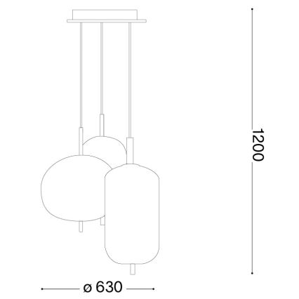 Ideal Lux - LED-pendel UMILE LED/55W/230V Ø 63 cm CRI 90 mässing/vit