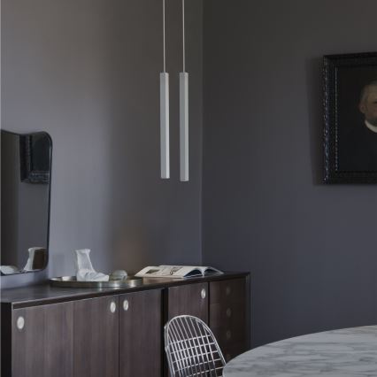 Ideal Lux - LED-pendellampa LOOK 1xGU10/7W/230V CRI 90 Ø 6 cm vit