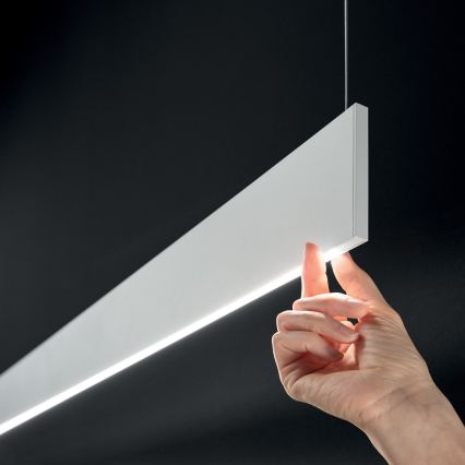 Ideal Lux - LED-pendellampa med kabel STEEL LED/24W/230V 3000K CRI 90 120 cm vit
