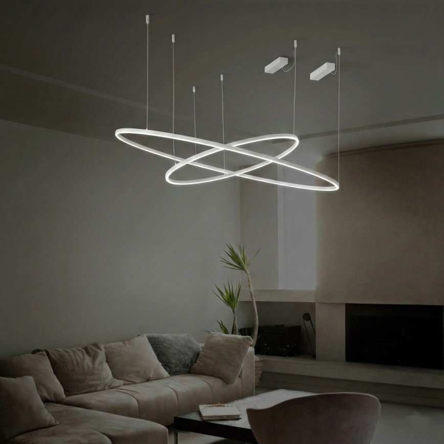 Ideal Lux - LED-hänglampa på vajer ORACLE SLIM LED/29W/230V 4000K Ra 90 Ø 50 cm vit