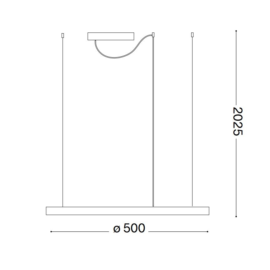 Ideal Lux - LED-hänglampa på vajer ORACLE SLIM LED/29W/230V 4000K Ra 90 Ø 50 cm vit