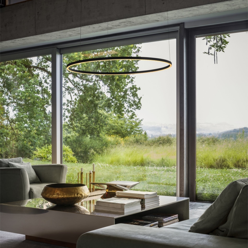 Ideal Lux - LED-pendel med vajer ORACLE SLIM LED/37W/230V 2700K CRI 90 diam. 70 cm svart