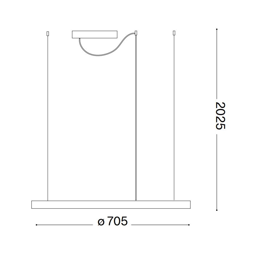 Ideal Lux - LED-pendel med vajer ORACLE SLIM LED/37W/230V 2700K CRI 90 diam. 70 cm svart