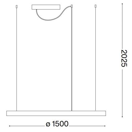 Ideal Lux - LED-pendellampa på kabel ORACLE SLIM LED/83W/230V 2700K CRI 90 Ø150 cm vit