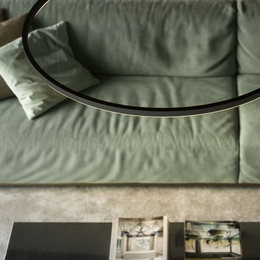 Ideal Lux - LED-pendellampa med kabel ORACLE SLIM LED/53W/230V 4000K CRI 90 Ø 90 cm svart