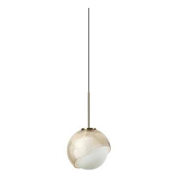 Ideal Lux - LED-pendellampa på vajer BLOOM 1xG9/3W/230V Ø 11,5 cm guld/rökbeige