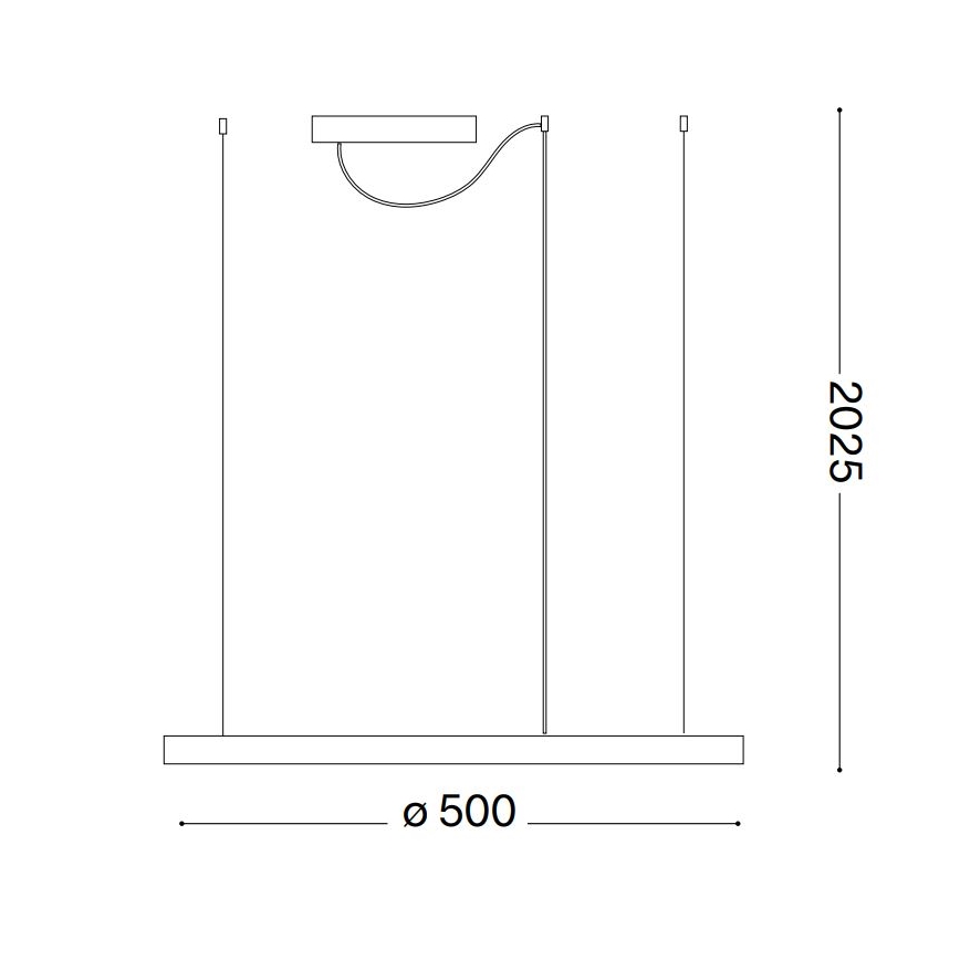 Ideal Lux - Dimbart LED-pendel på kabel ORACLE SLIM LED/28W/230V 3000K CRI 90 Ø 50 cm vit