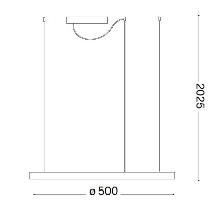 Ideal Lux - Dimbart LED-pendel på kabel ORACLE SLIM LED/28W/230V 3000K CRI 90 Ø 50 cm vit