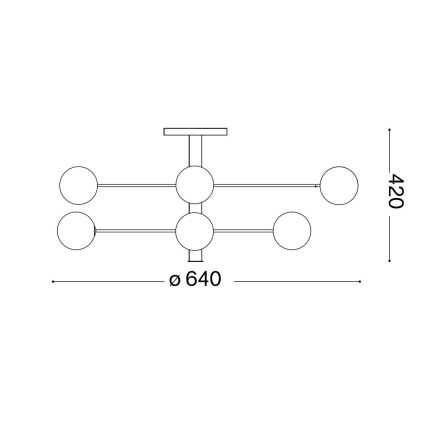 Ideal Lux - LED pendelljuskrona COSMOPOLITAN 8xG9/3W/230V diameter 64 cm svart