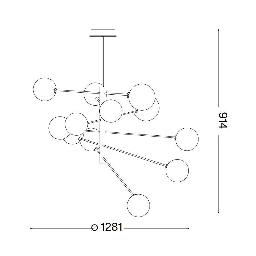 Ideal Lux - LED pendelljuskrona EQUINOXE 12xG4/2W/230V diameter 128,1 cm mässing/rökig