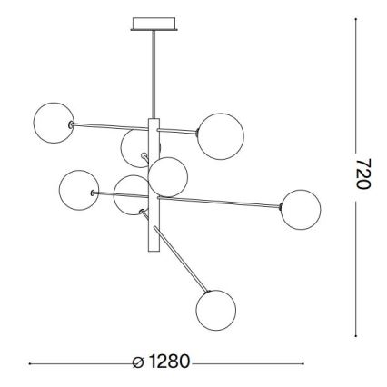 Ideal Lux - LED pendelljuskrona EQUINOXE 8xG4/2W/230V diameter 128 cm skinande krom/genomskinlig