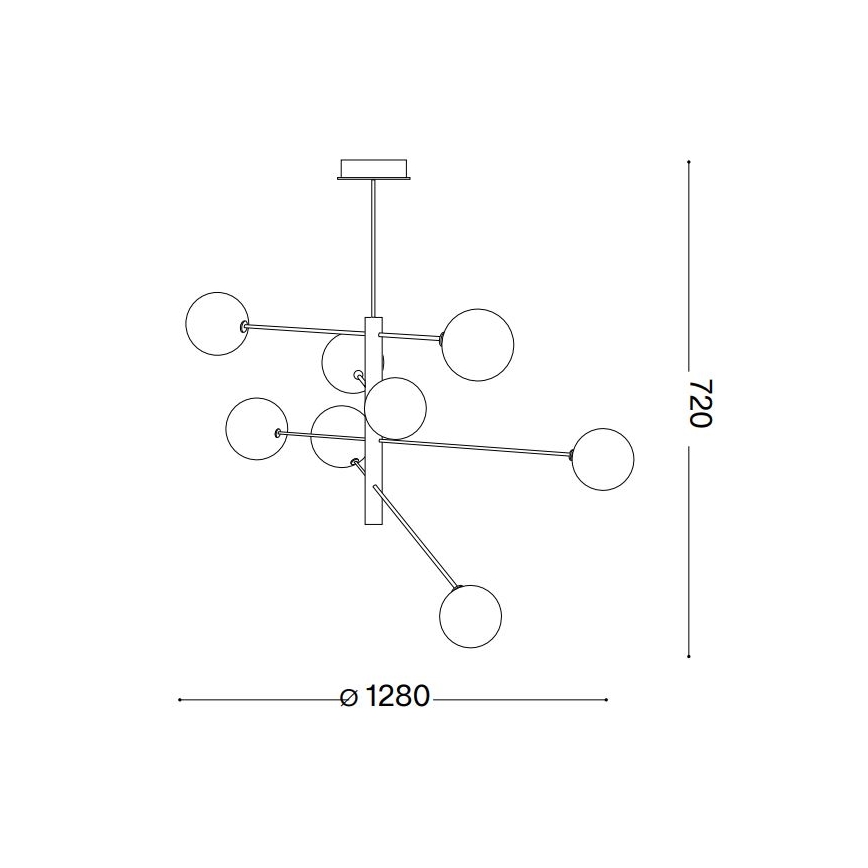 Ideal Lux - LED pendelljuskrona EQUINOXE 8xG4/2W/230V diameter 128 cm mässing/genomskinlig