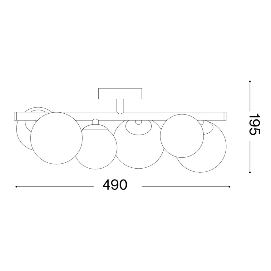 Ideal Lux - LED plafondlampa PERLAGE 6xG9/3W/230V 49 cm svart/rökfärgad