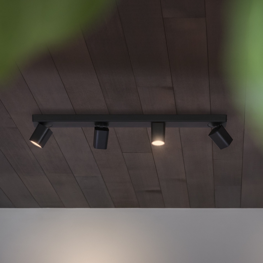 Ideal Lux - LED spotlight RUDY 4xGU10/7W/230V CRI 90 svart