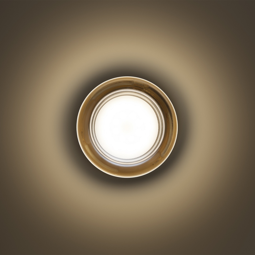 Ideal Lux - LED badrumstaklampa LOLLY 1xGX53/9W/230V Ø 10,5 cm IP44 guld/rökbeige