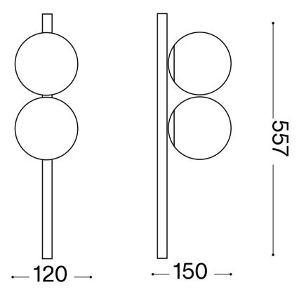 Ideal Lux - LED taklampa BINOMIO 2xG9/3W/230V vit