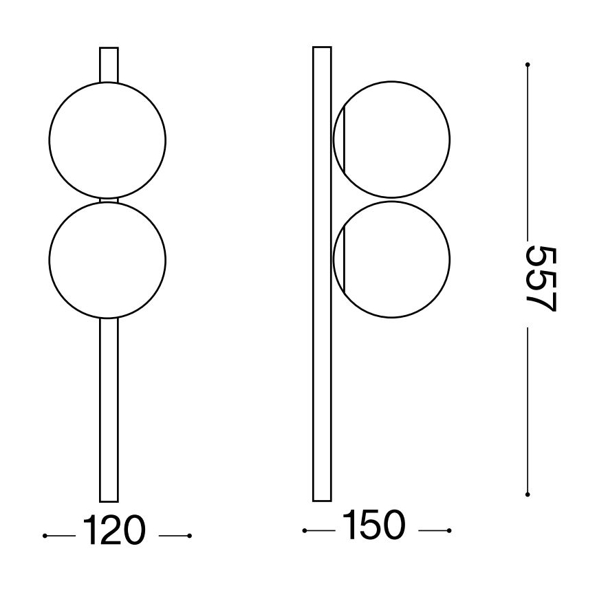 Ideal Lux - LED taklampa BINOMIO 2xG9/3W/230V vit