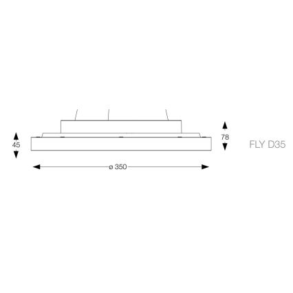 Ideal Lux - LED taklampa FLY LED/18W/230V 2700K diameter 35 cm CRI 90 IP40 vit