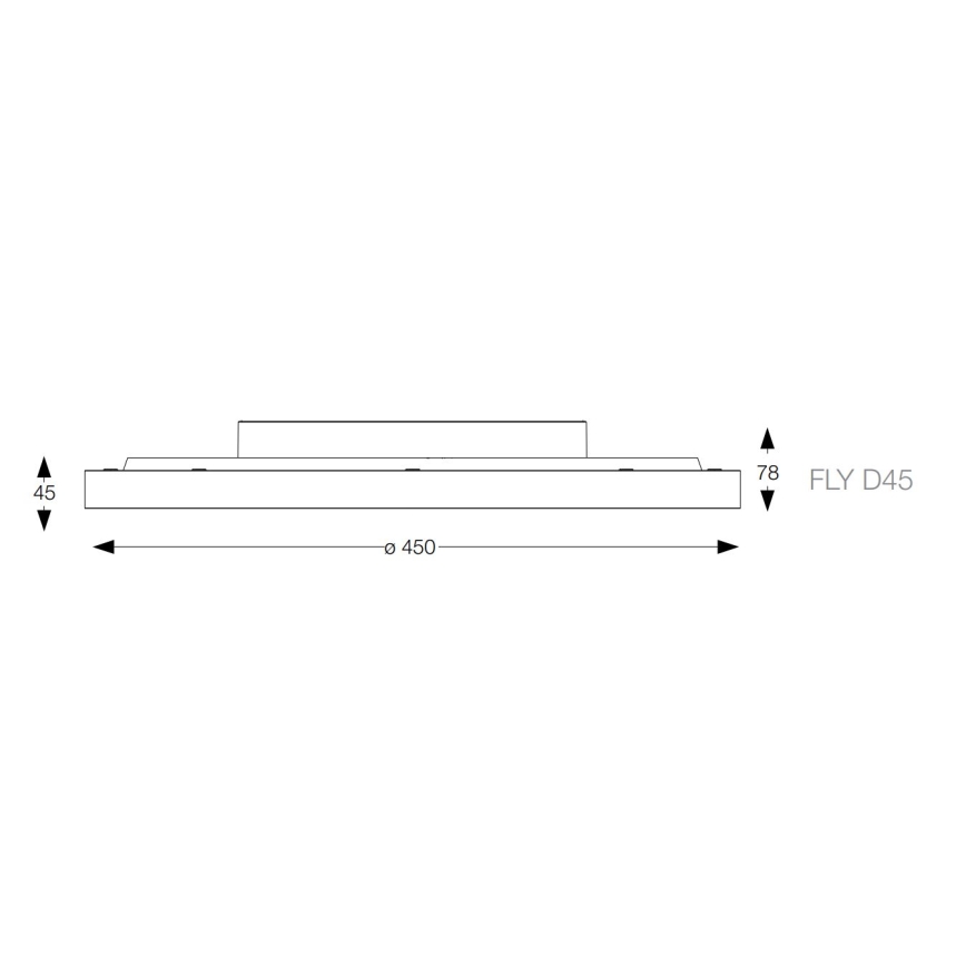 Ideal Lux - LED taklampa FLY LED/26W/230V 2700K diameter 45 cm CRI 90 IP40 svart