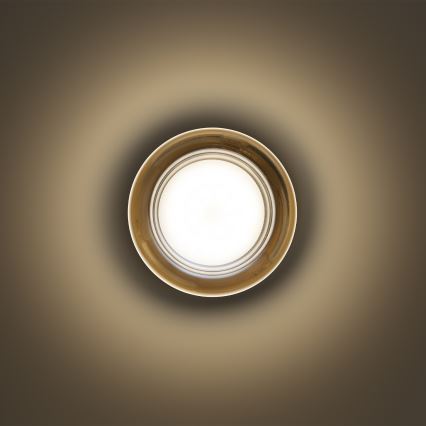Ideal Lux - LED-badrumstaklampa LOLLY 1xGX53/9W/230V Ø 10,5 cm guld/rökbeige