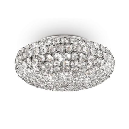 Ideal Lux - LED taklampa i kristall KING 5xG9/3W/230V diameter 38 cm skinande krom