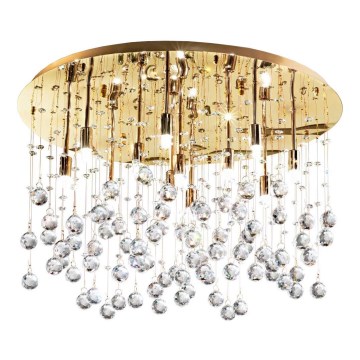 Ideal Lux - LED taklampa i kristall MOONLIGHT 12xG9/3W/230V pr.60 cm guld