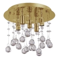 Ideal Lux - LED taklampa i kristall MOONLIGHT 5xG9/3W/230V diameter 26 cm guld