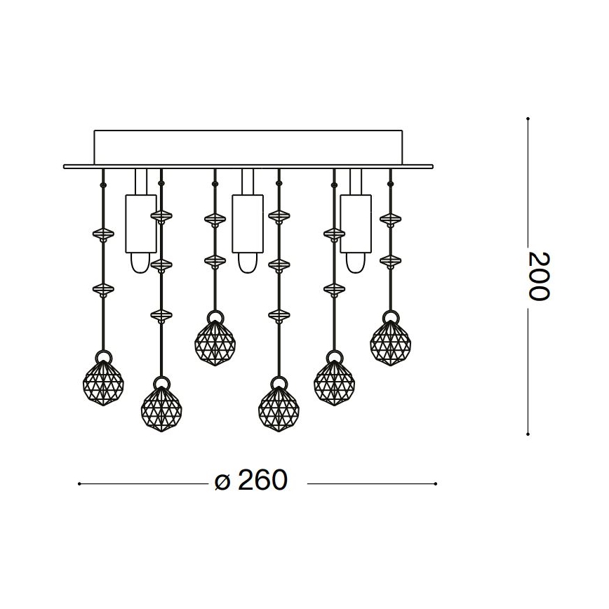 Ideal Lux - LED taklampa i kristall MOONLIGHT 5xG9/3W/230V diameter 26 cm guld