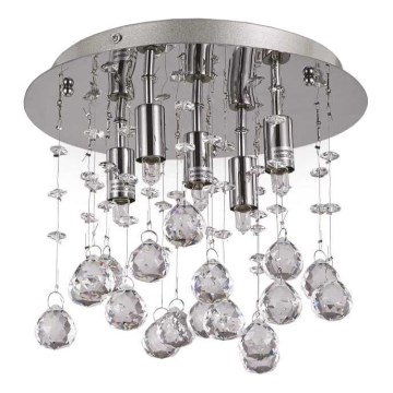 Ideal Lux - LED taklampa i kristall MOONLIGHT 5xG9/3W/230V diameter 26 cm skinande krom