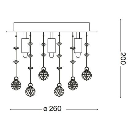 Ideal Lux - LED taklampa i kristall MOONLIGHT 5xG9/3W/230V diameter 26 cm skinande krom
