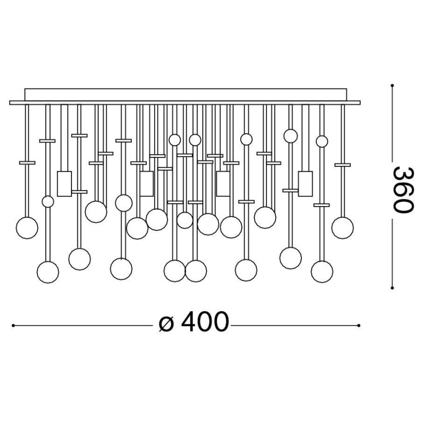 Ideal Lux - LED taklampa i kristall MOONLIGHT 8xG9/3W/230V diameter 40 cm skinande krom