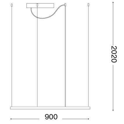 Ideal Lux - ORACLE SLIM LED-pendel på vajer LED/53W/230V 3000K CRI 90 90x90 cm guld