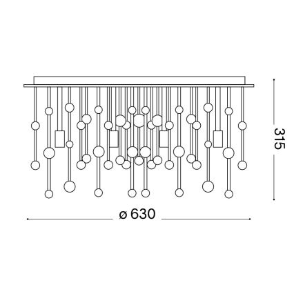 Ideal Lux - LED taklampa NEVE 12xG9/3W/230V Ø 63 cm polerad krom