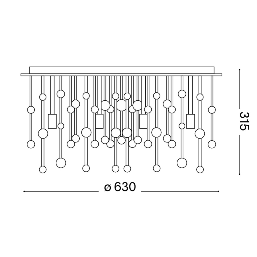 Ideal Lux - LED taklampa NEVE 12xG9/3W/230V Ø 63 cm polerad krom